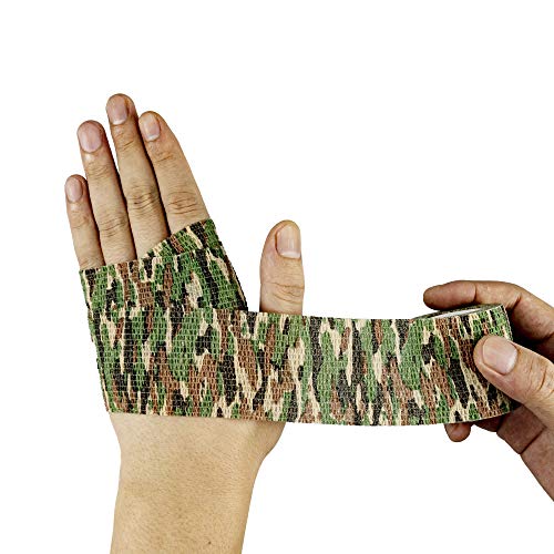FRESINIDER 9 Rolls Self Adhesive Wrap Athletic Tape Gauze, Breathable Elastic Cohesive Bandage for Sports Injury & Pet (7 Pcs 2" x 5 Yards + 2 Pcs 1" X 5 Yards) (Asian Tiger Camo) - color: Asian Tiger Camo
