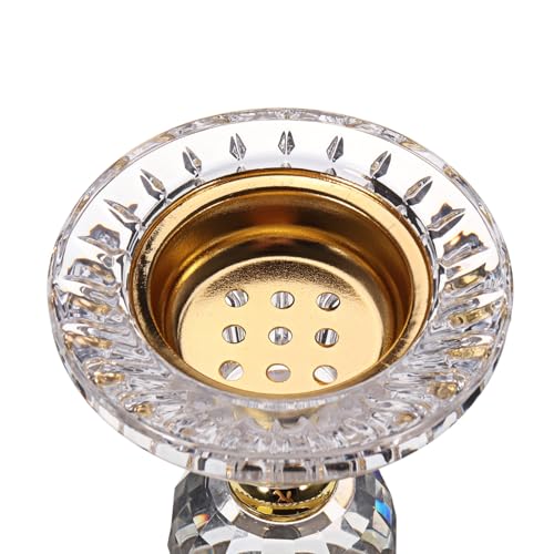 Luxury Crystal Incense Burner – Elegant Bakhoor & Frankincense Holder with Removable Gold Lid