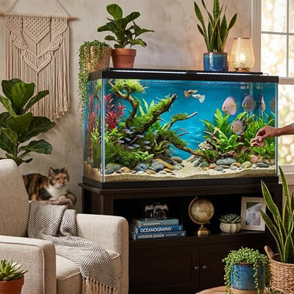 HEEPDD Aquarium Background, 61x30 Cm PVC Self Adhesive Sea Pattern 3D Effect Fish Tank Background No Removal Ocean Scene Wallpaper Terrarium Background