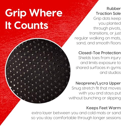 KO Sports Gear Grip Socks for Wrestling, BJJ & MMA, Closed-Toe Non-Slip Socks with Rubber Sole for Mats, Yoga, Home, Hospital - size: 12