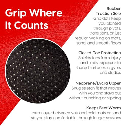 KO Sports Gear Grip Socks for Wrestling, BJJ & MMA, Closed-Toe Non-Slip Socks with Rubber Sole for Mats, Yoga, Home, Hospital - size: 10-11