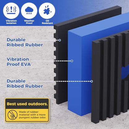 Anti Vibration Pads, 2"× 2"×7/8" Vibration Isolator Pads, Mechanical Vibration Damping Pads, Heavy Duty Rubber Isolation Pads, 3/8"Pre-Drill Hole Vibration Isolator Pad for Air Compressor | air compressor vibration pads, strong vibration damping effect -
