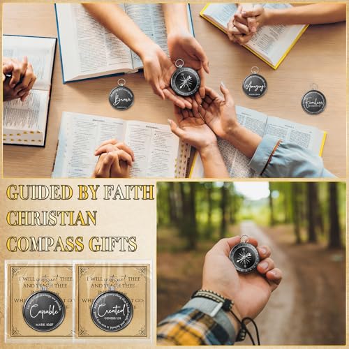 Kingdder 36 Sets Christian Compass Bulk Religious Gifts - color: Black