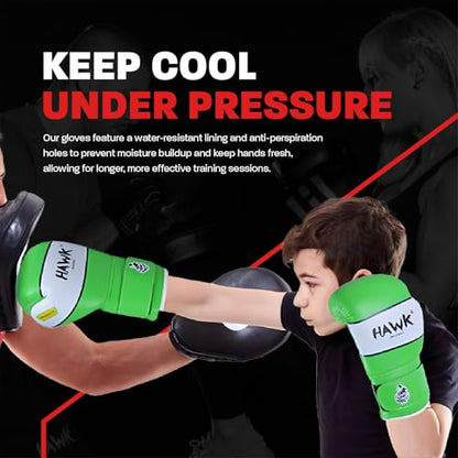Kids Boxing Gloves for Kids Children Youth Punching Bag Kickboxing Muay Thai Mitts MMA Training Sparring Gloves - color: Green, size: 4 oz