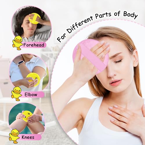 Ice Packs for Injuries Reusable 2 Packs Cold or Warm Compress Cold Packs for Injuries with Strap for Neck Head Fever Wisdom Teeth Recovery First Aid 4.9 Inch - style: Pig + Duck