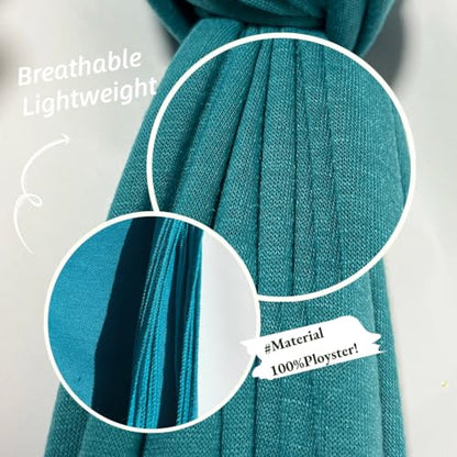 Harewom Muslim Hijab for Women Soft Stretch Headscarf Large Plain Turban Wrap Shawl Head Wrap for Everyday Wear - color: Light Green Hijab Headscarf