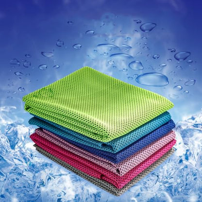 Cooling Sports Towel 30x90cm Instant Cool Gym Towel Sweat Absorbent Cold Feel Microfiber for Workout Yoga Running Hiking Outdoor Travel Light Blue