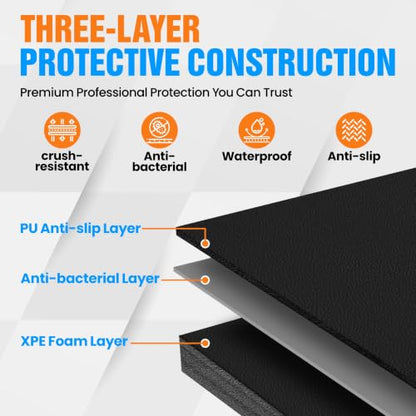 10' x 10' / 10' x 6.5' Martial Arts Mat, Foldable Wrestling & Grappling Mat with Thick XPE Foam, Non-Slip Home Gym Training Mat for BJJ, MMA, Judo & Fitness - size: 10ft*5ft