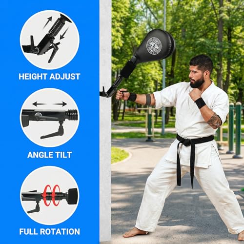 Taekwondo Kick Pad Target, Kicking Pads with Mounting Bracket for Martial Arts Training Tae Kwon Do Karate Kickboxing, Hands-Free - size: 1 Kicking Target