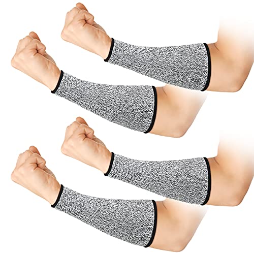 Geyoga 2 Pairs Cut Resistant Sleeve Arm Protection Level 5 Protection Safety Protective Sleeves Arm Protectors for Men Women(8.6 x 3.7 Inches,Gray) - color: Gray, size: 8.6 x 3.7 Inches