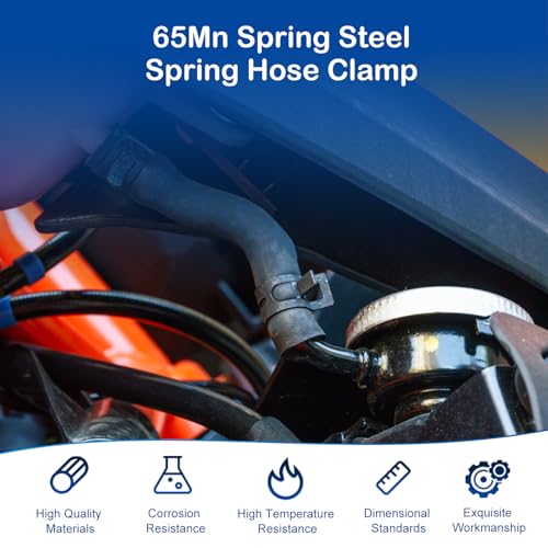 105Pcs 6-25mm Spring Hose Clamp Assortment Kit with Hose Clamp Pliers | 15 Sizes Spring Hose Clip Fuel Line Silicone Vacuum Hose Pipe Clamp, Air Hose Tube Water Pipe Fasteners - size: 6-25mm