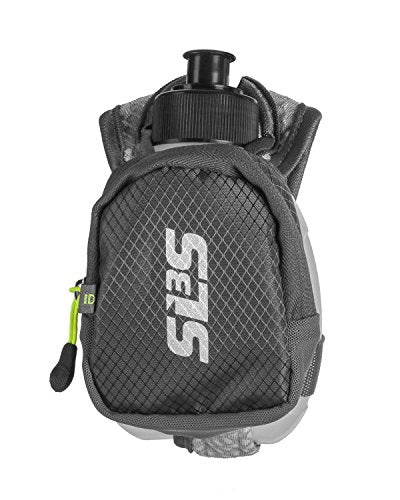 SLS3 Small Running Water Bottle Handheld - 10 oz With Adjustable Hand Strap, Zippered Pocket - Hydroquick II for Runners