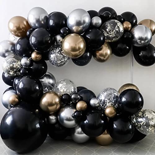 Voircoloria 130pcs Black Balloons Garland Arch Kit, 18 12 10 5 Inch - color: 04 Black, size: 5/10/12/18 inch - 130pcs