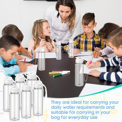 Mifoci 20 Pieces Water Bottle Bulk 17 oz Plastic Water Bottles Bulk Gym Sports Adults Reusable Large Bottles with Leak Proof Flip Top for Party Outdoor (White) - color: White