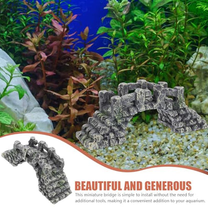 HANABASS Resin Arch Bridge Fish Tank Decoration Miniature Aquarium Bridge Ornament for Aquascaping Fish Tank Landscaping Turtle Basking Platform