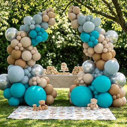 Teal Balloons Turquiose Double Stuffed Balloon Garland Arch Kit Latex Different Sizes For Birthday Baby Shower Dolphin Mermaid Engagement Anniverasry Party Decoration | Turquiose Teal Blue Balloon Garland Kit For Birthday Baby Shower Dolphin Engagement An