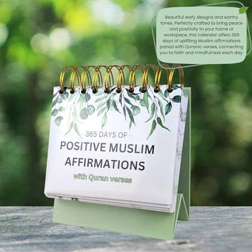 Islamic Positive Affirmations with Quran Verses, Islamic Affirmation Cards with Stand, Muslim Affirmations, Islamic Daily Flip Calendar, Islamic Home & Desk Decor, Ramadan Decor, Ramadan & Eid Gift