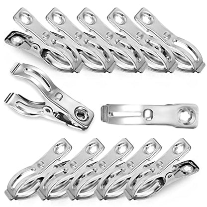 40 Pack Garden Clips for Greenhouse Netting, 2.3 Inch Metal Clamps | Stainless Steel Body and Spring, Strong Grip Fits 1/2, 3/4 and 1 Inch Poles, Securing Shade Cloth or Netting to Hoop Frames