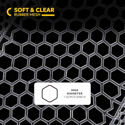 SF Fly Fishing Landing Net Soft Rubber Mesh Trout Net Catch and Release Net - style: Square Head Combo-elm Wood a