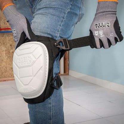 KLEIN TOOLS 60896 Knee Pad, Non-Marring, Gel-Like Padding, Semi-Round Stabilizing Knee Pads with Adjustable Straps for Construction and Flooring - size: Non-Marring Stabilizer