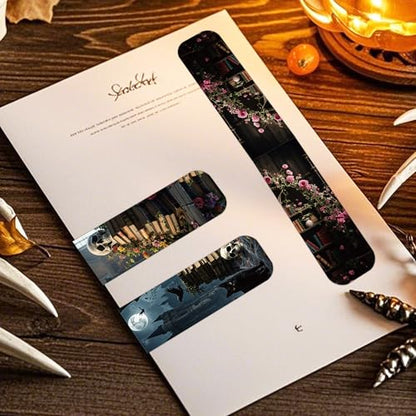 Dark Academia Magnetic Bookmarks, 30 Pcs Gothic Magnet Bookmark Clips, Witchy Novelty Book Mark for Reading Women Men, Dark Romance Merch Gifts Office School Supplies - style: Dark Academia 03