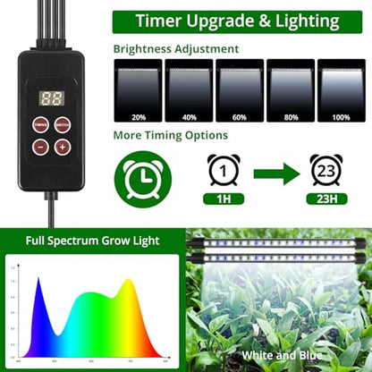 Sondiko Seed Starter Tray with Grow Light, Intelligent Display Digital Controller, 80 Cells Seed Starter Kit with Humidity Dome, Adjustable Brightness Indoor Plants Germination Kit(2 Pack) - color: Dark Green