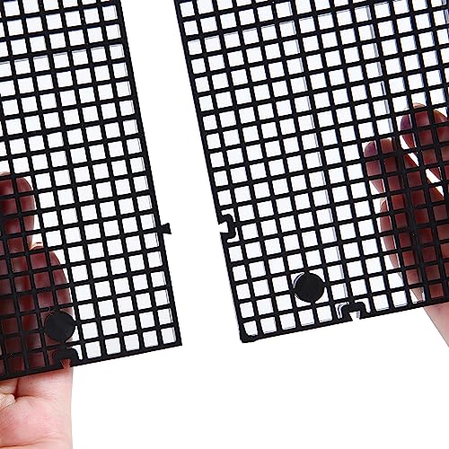 Aquarium Grid Isolate Board Divider Fish Tank Bottom Black Filter Tray Plastic Crate (8pcs Black) - size: 8pcs Black