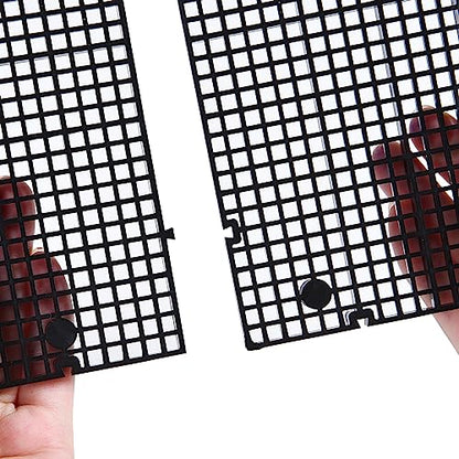 Aquarium Grid Isolate Board Divider Fish Tank Bottom Black Filter Tray Plastic Crate (8pcs Black) - size: 8pcs Black
