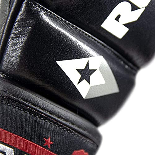 Revgear Pro Series MS1 MMA Boxing Gloves, Premium Leather for Muay Thai, Sparring, MMA Enthusiasts, Medium, Black, Ideal for Training, Great Crossover - size: X-Large