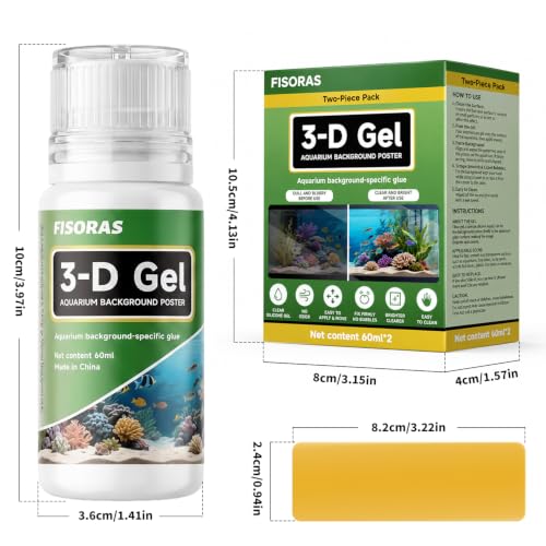 Aquarium Background Gel, 60ML(2OZ) with Sponge and Scraper (2pcs) | Easy to Apply, Clearer and Brighter - size: 120ml