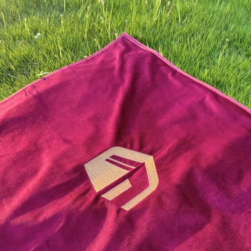 Muslim Travel Prayer Rug, German Velvet Hand-Embroidered Kaaba Mosque, Portable Foldable Islamic Prayer Mat for Travel (Red) - color: Red
