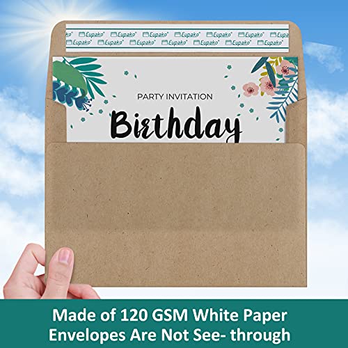 Eupako A4 Brown Photo Envelopes 4x6, 100 Pack Self Seal Envelopes for 4x6 Cards, Photos, Invitations, Wedding, Graduation, Baby Shower, 4.25 x 6.25 Inches - color: Brown, size: A4 (4.25x6.25 Inches)