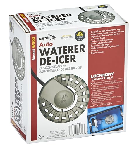 API Automatic Waterer Deicer Auto Waterer De-Icer, 500 Watt (Item No. W500)