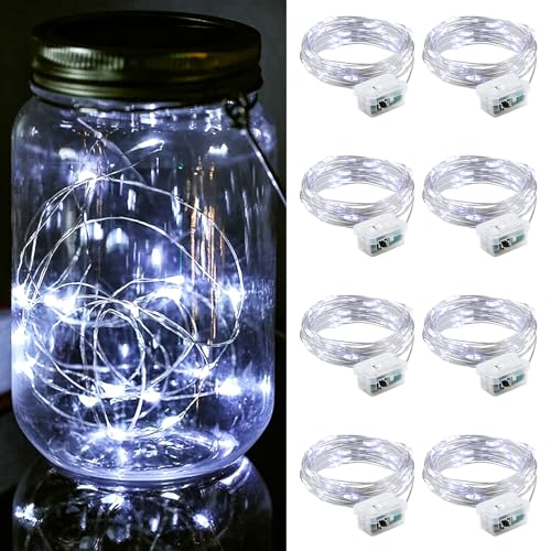 ZGWJ 8 Pack White Fairy Lights, Mini String Lights - color: Cold White, size: 8P