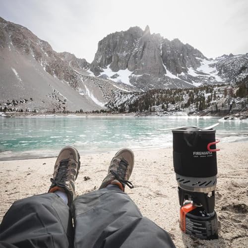 Fire-Maple Fixed Star 1 Backpacking and Camping Stove System, Black 18oz | 30% Faster Boil with HX Base, Piezo Ignition, Compact & Durable, All-in-One Pot, Compatible with Most Canisters, Portable - color: Black