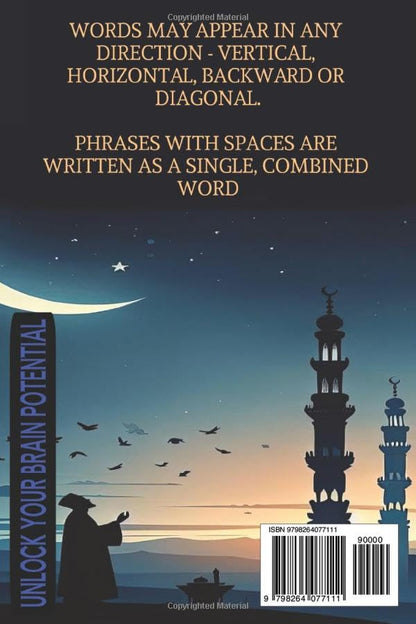 MUSLIM Word Search: Puzzles for Kids, Adults and Seniors / Brain Games about Islamic Terms, Prophets, Traditions, Values and More / Easy to Read Print / Free Times / Brain Busters / 500+ Words