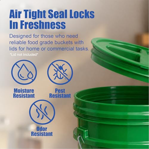 ePackageSupply 5 Gallon Bucket - Food Grade Bucket BPA-Free, Green, 1 Pack - color: Green, size: 1 Pack