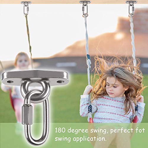 2 Heavy Duty Swing Hangers Anti-Rust 304 Stainless Steel,2000LB Swivel Swing Set Brackets,for Playground,Porch, Yoga, Swing Seat,Hammock