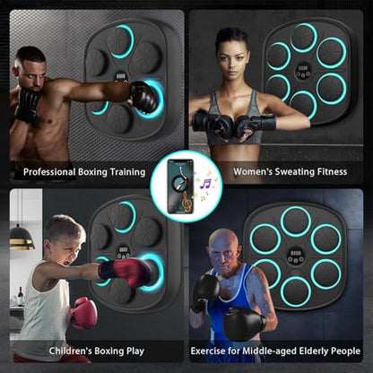 2026 Music Boxing Machine for Adults - Smart Bluetooth 2.0 Wall-Mounted Boxing Machine with Gloves Punching Bag for Home, Office, and Gym, 9 Modes & 9 Speeds
