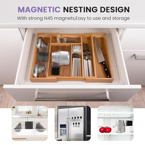 Magnetic Measuring Cups and Spoons Set-Heavy Duty 304 Stainless Steel | Double Measurement Markings,BPA-Free,Set of 16 with Leveler for Measuring Dry and Liquid Ingredients(Black) - color: Black