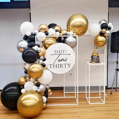 Voircoloria 90pcs Metallic Gold Balloons Garland Arch Kit, 18 12 10 5 Inch - color: 05 Metallic Gold, size: 5/10/12/18 inch - 90pcs