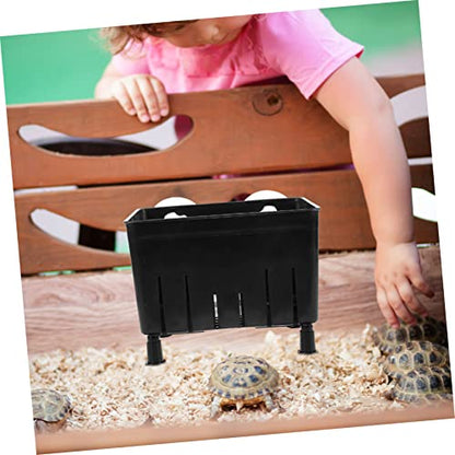 Generic Aquarium Isolation Box Fish Breeding Box for Tortoise Nursery Tank for Baby Fish Observation Window Plastic Rubber Construction - color: Black