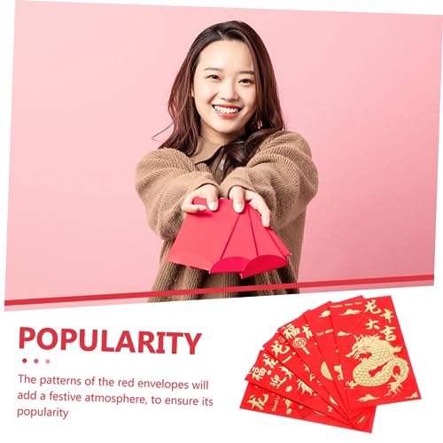 30pcs Spring Festival Red Envelopes Lucky Money Packets Hong Bao for Year Gifting Lightweight Design for Weddings Special Occasions