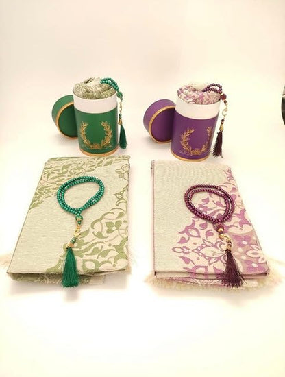 Muslim Prayer Rug Prayer Beads Set Gift Box - Beautiful Multipurpose for Ramadan, Eid, Hajj, Ramzan Mubarak, Allah Unbreakable Islam Bead Praying Counter Islam (Burgundy), Large - color: Burgundy