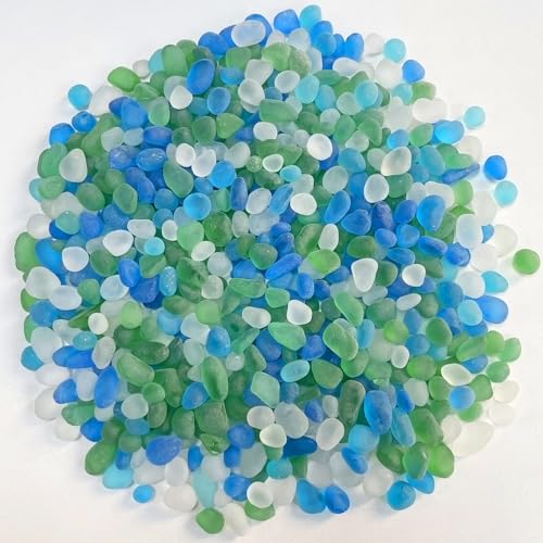0.88LB Sea Glass Fish Tank Gravel Aquarium Glass Stones Sea Glass Pebbles Aquarium Gravel Rocks Fish Tank Rocks, Beads Pebbles Rock Sand Glass Gems Stones for Vase Filler Turtle Fish Tank Decoration - color: Sea Glass