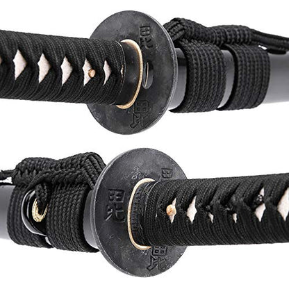 siwode Katana Handmade Full Tang Sharp, Alloy Tsuba Japanese Samurai Sword High Carbon Steel 1060,T10 1095, 40-Inch - color: fan