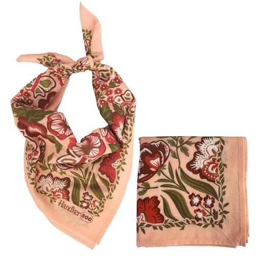Handker Bandana Cotton Hair Scarf & Head Bandanas for Women & Men - 22"x22" - color: Sylvia