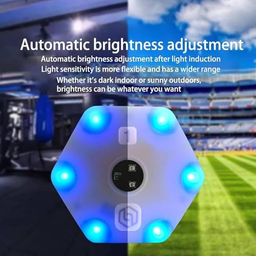 Sports Agility Lights Training Kit, 8Pcs Reaction Training Lights, Automatic Brightness Adjustment, Viewing Angle Increased to 270°, App Connectivity, for Basketball, Fitness, Football, Boxing