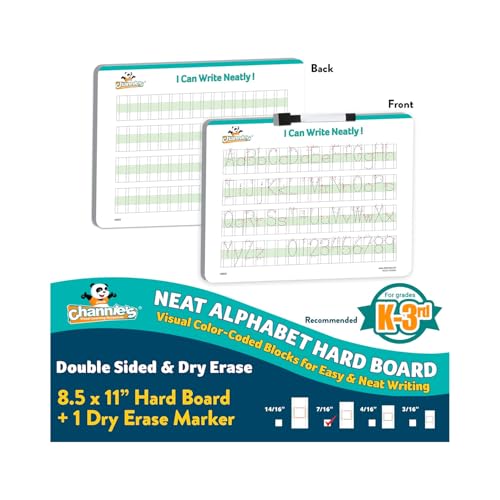 Channie’s Visual Dry Erase Neat Alphabet Hard Board for 1st, 2nd, 3rd Elementary School Students, Handwriting Practice, Homeschool Learning Supplies and Summer Teaching Workbooks - style: Neat Alphabet