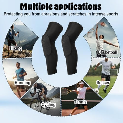 Vin Beauty Basketball Knee Pads, 2 Pcs Honeycomb Anti Collision Leg Compression Sleeves, Sports Sleeves Knee Pads for Basketball, Volleyball, Wrestling, Football, Soccer, Skating